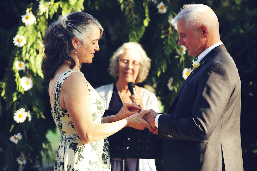 Couple renewing wedding vows